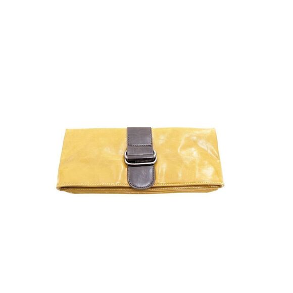 Shiraleah Women Yellow Fold-over Zippered Clutch Bag Size 5" H X 11" L - Picture 6 of 13